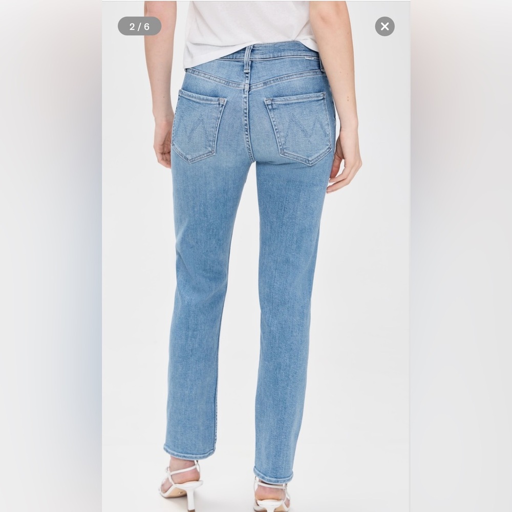 MOTHER The Tomcat Flood Straight Leg High Rise Blue Straight Leg Jeans 34 NWT